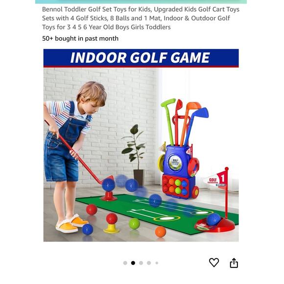 Toddler Golf Tournament Set Kids Golf Cart Toys - Picture 5 of 9